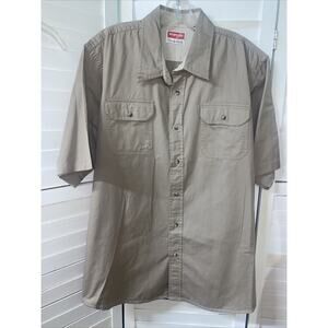 Wrangler Men’s Button Front Collared Shirt Short Sleeve Vents Hiking Sz X-Large